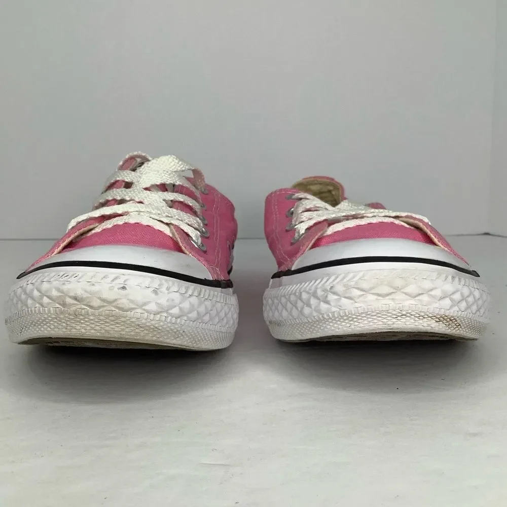 Converse Chuck Taylor All Star Low Top Lace Tie Big Girls Pink Sneakers Sz 3